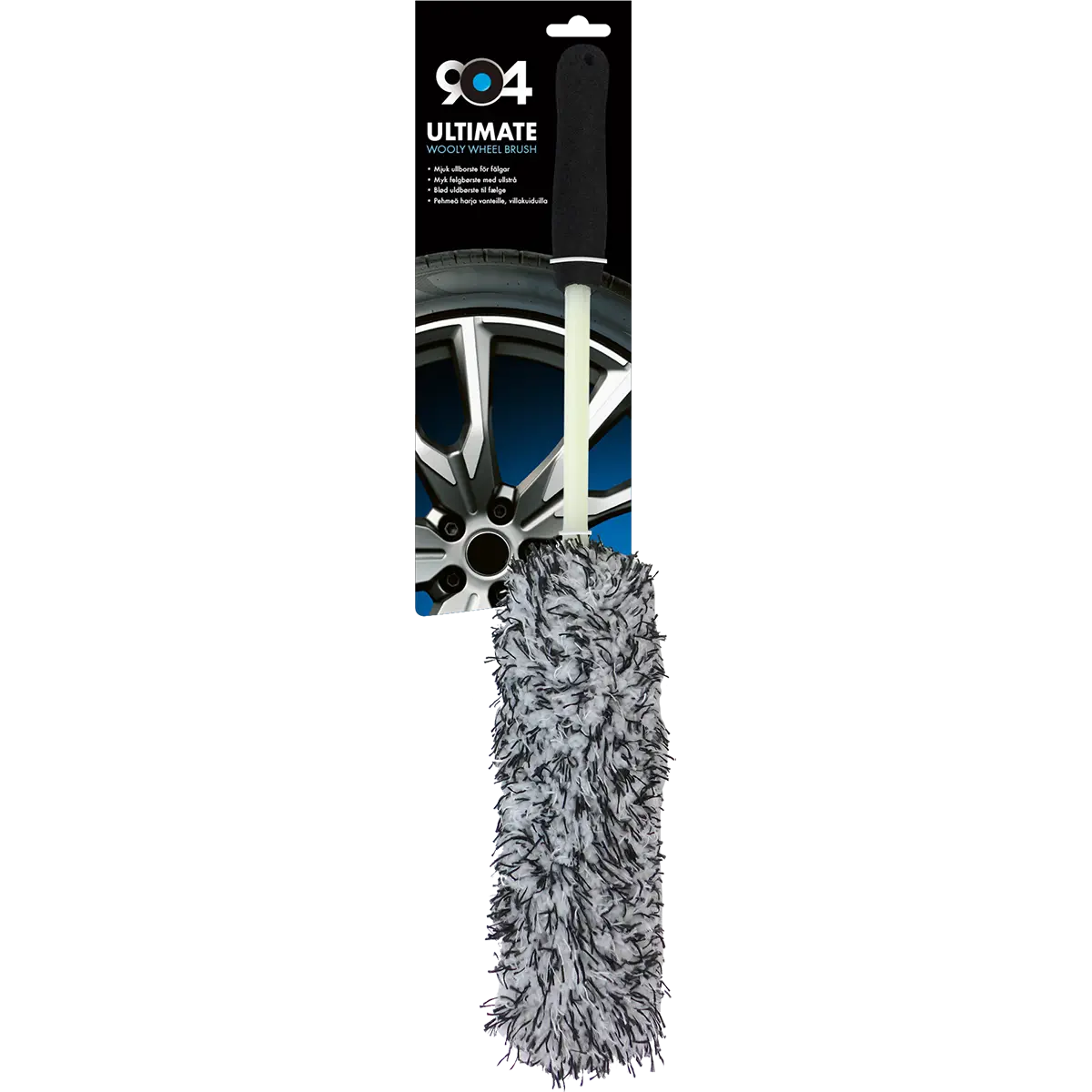 Dette er et bilde av en felgbørste med mikrofiber.