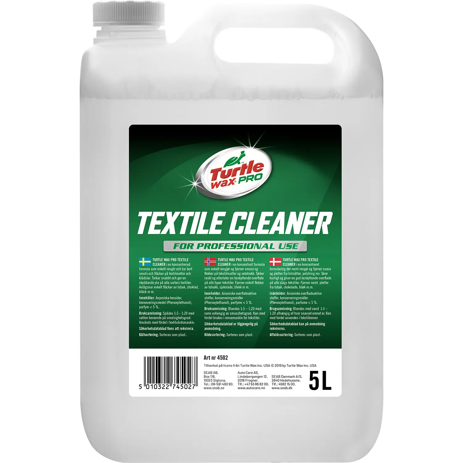 Turtle Wax Pro Textile Cleaner L Autocare